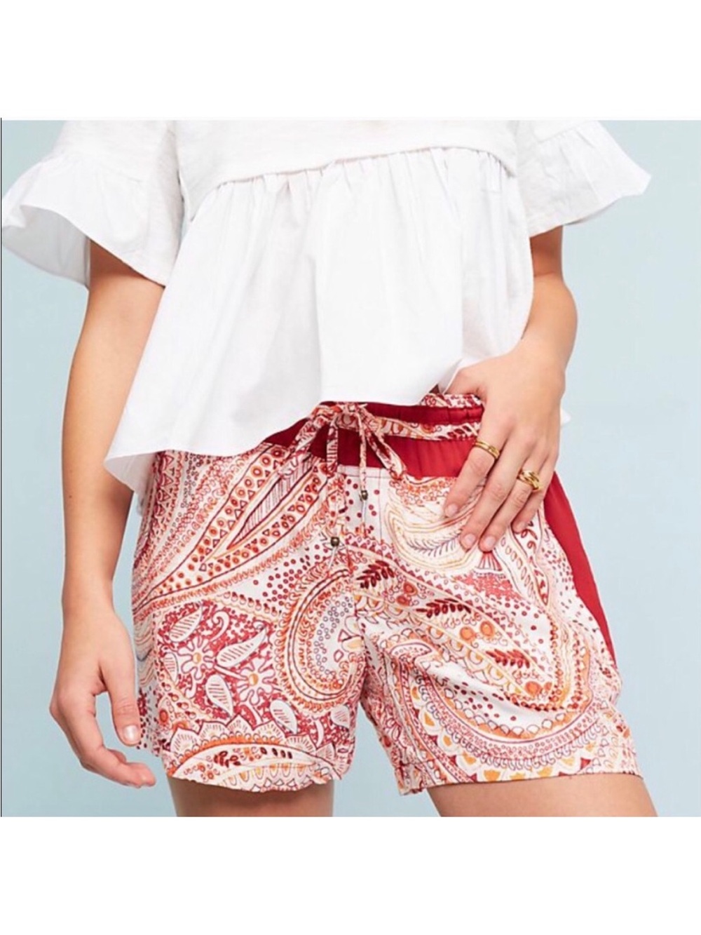 Anthropologie | Hei Hei Rory Paisley Shorts Medium Boho Summer Beach Lightweight